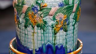 Appraisal: Reproduction Victorian Majolica Cheese Stand